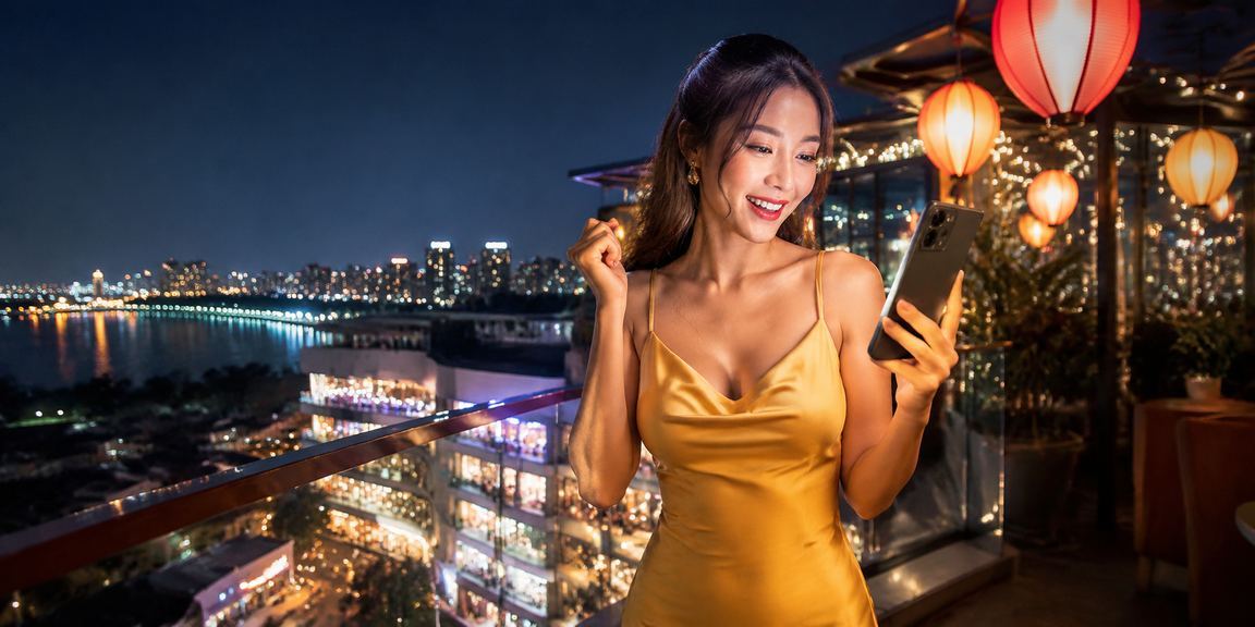 Người dùng tại chợ đêm Hà Nội truy cập casino trực tuyến trên điện thoại di động