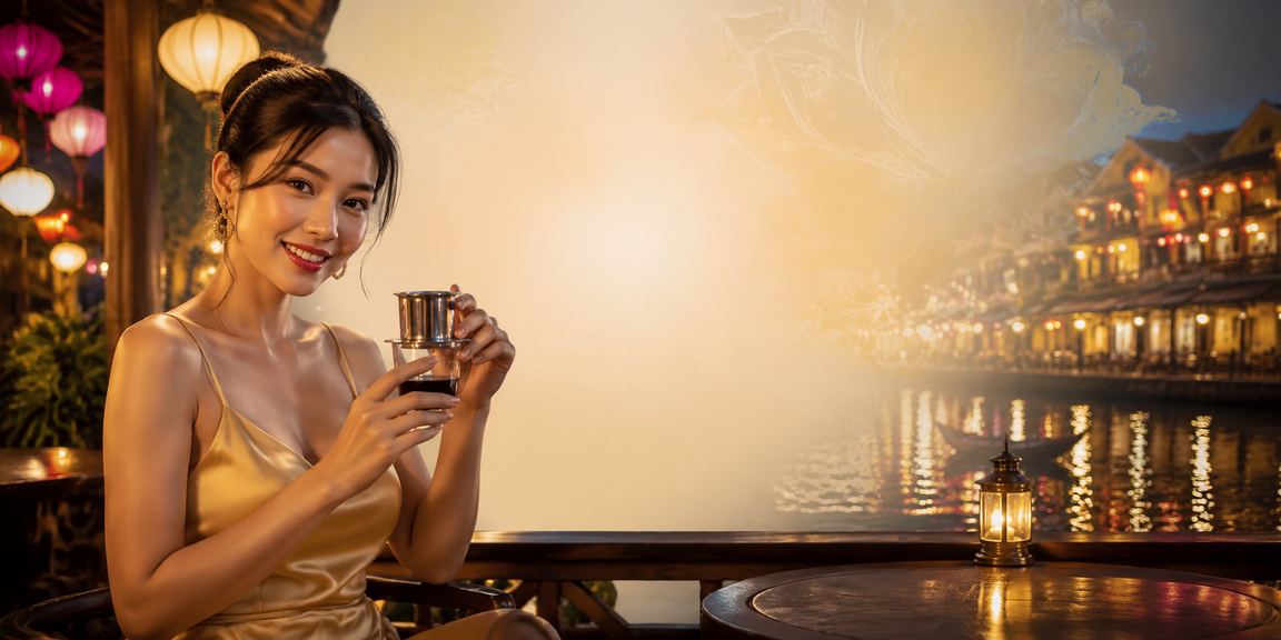 Người dùng tại Hội An xem xét chính sách bảo mật trên ứng dụng bên ly cà phê